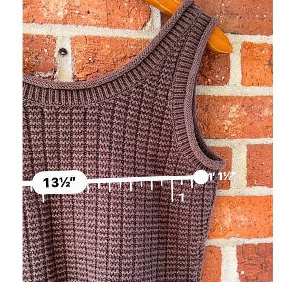 Quince Organic Cotton Knit Sweater Vest Brown Size S - Picture 7 of 9